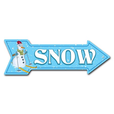 Snow Arrow Sign Funny Home Decor 18in Wide
